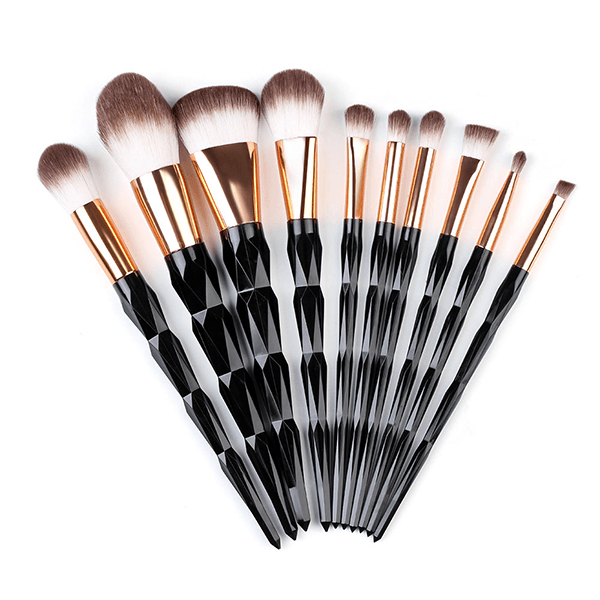 10 Piece Pro Black Diamond Brush Set – Every Makeup Enthusiast-My Makeup Brushset