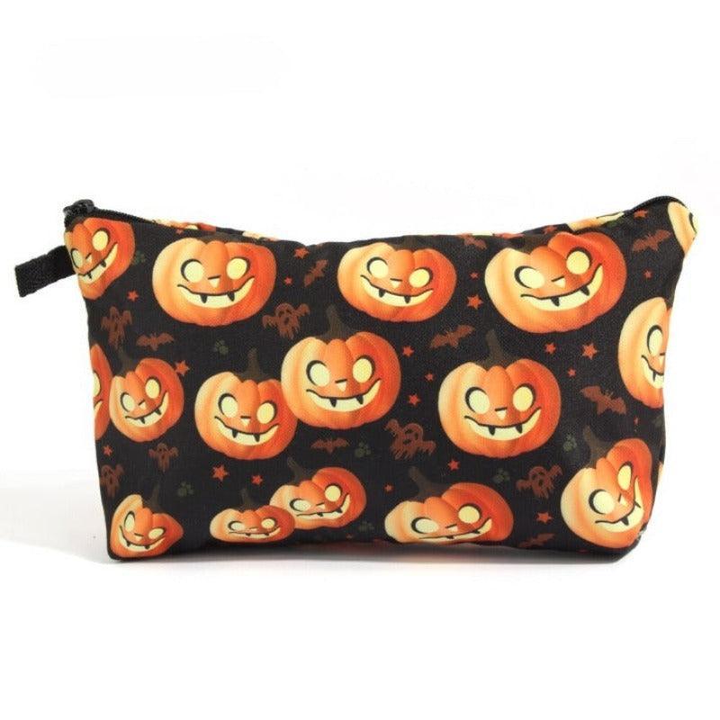 Pumpkin Makeup Organizer – Halloween Stylish PU Bag-My Makeup Brushset