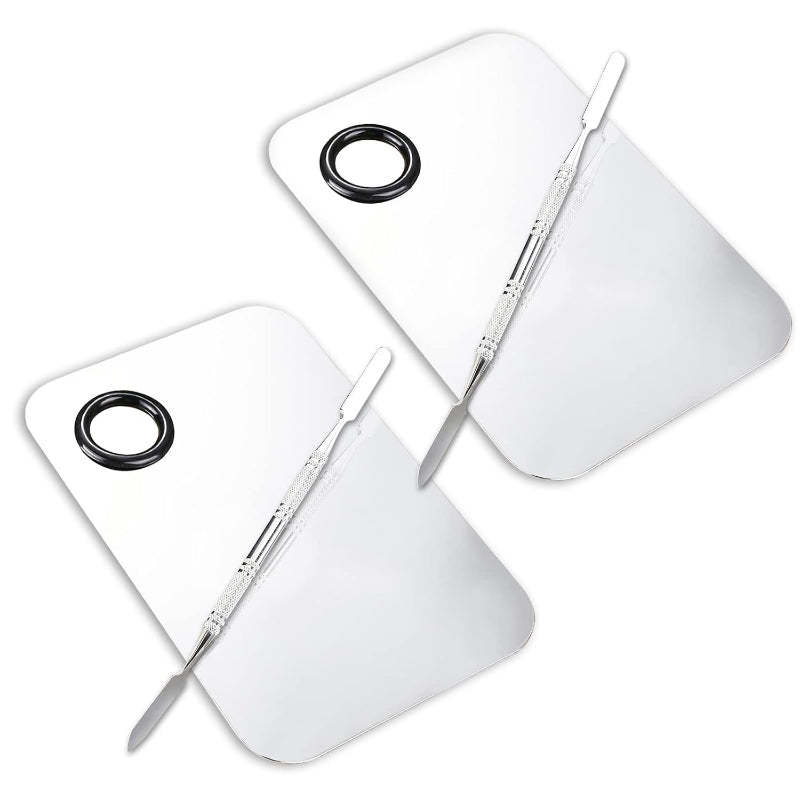 Cosmetic Blending Tray with Dual-Ended Spatula For Makeup Mixing-My Makeup Brushset