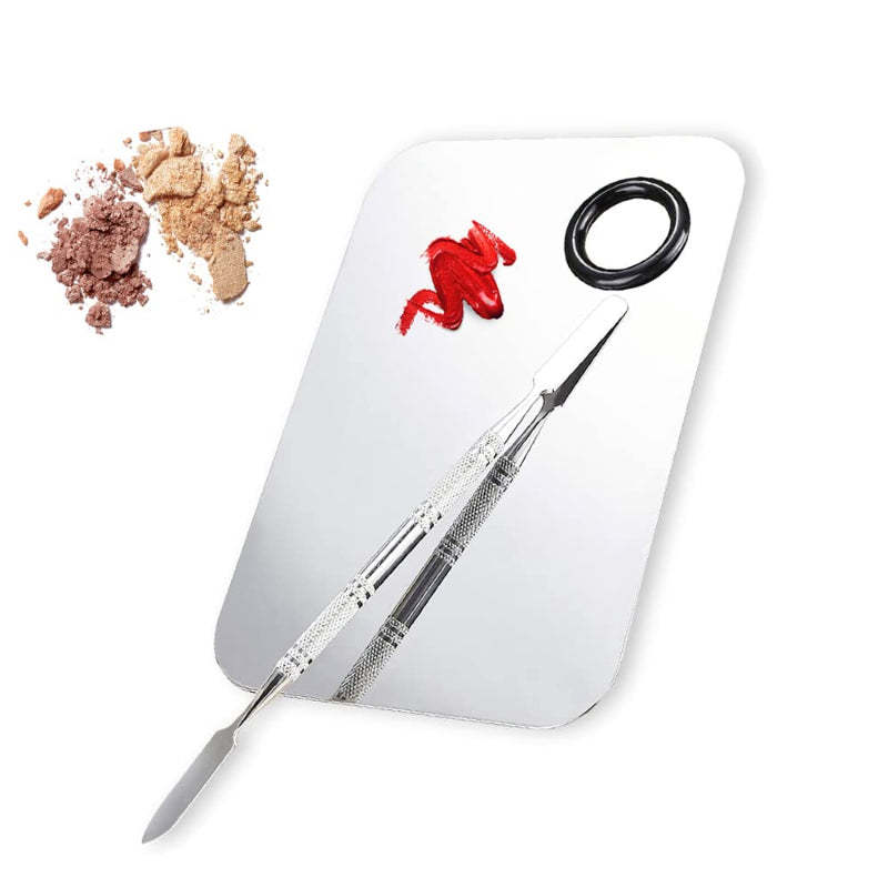Cosmetic Blending Tray with Dual-Ended Spatula For Makeup Mixing-My Makeup Brushset