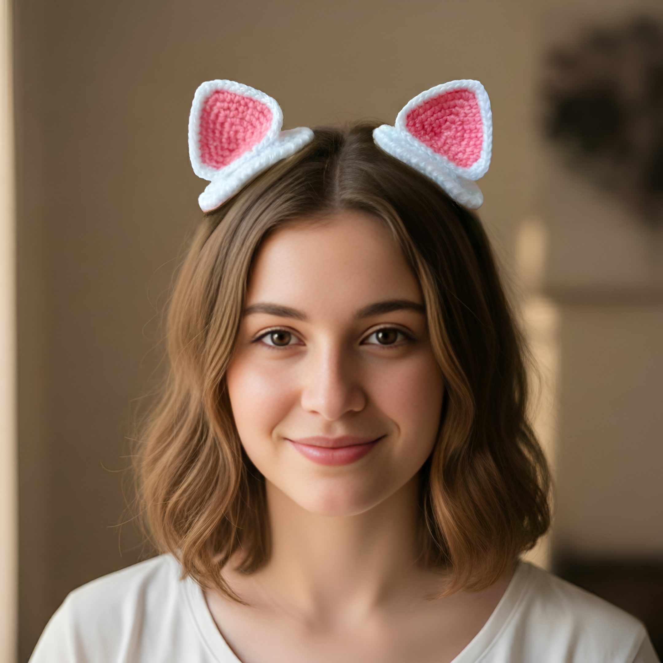Crochet Cat Ears Hairclip Pair