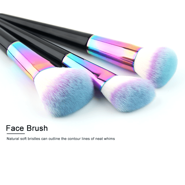 Black Rainbow Brush Set – Multi-Purpose Beauty Brushes-My Makeup Brushset