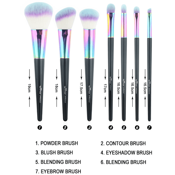 Black Rainbow Brush Set – Multi-Purpose Beauty Brushes-My Makeup Brushset