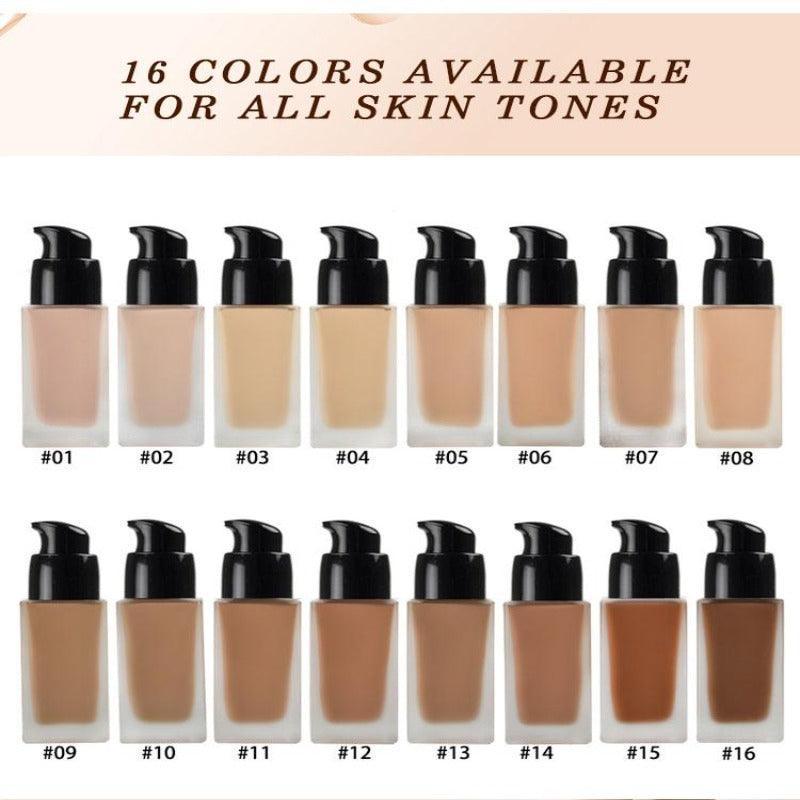 Liquid Matte Foundation - Full Coverage with Natural Finish-My Makeup Brushset