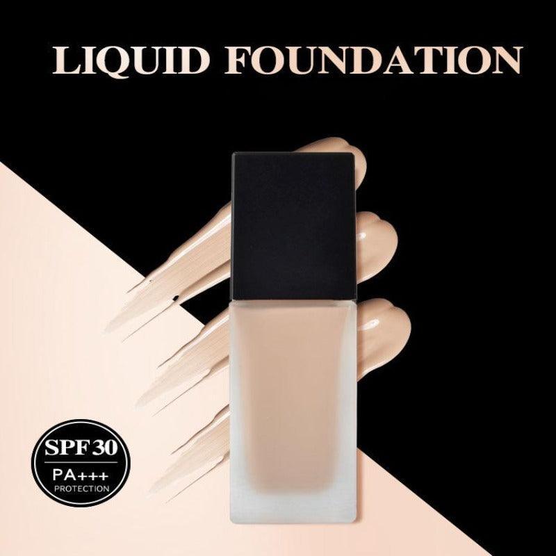 Liquid Matte Foundation - Full Coverage with Natural Finish-My Makeup Brushset