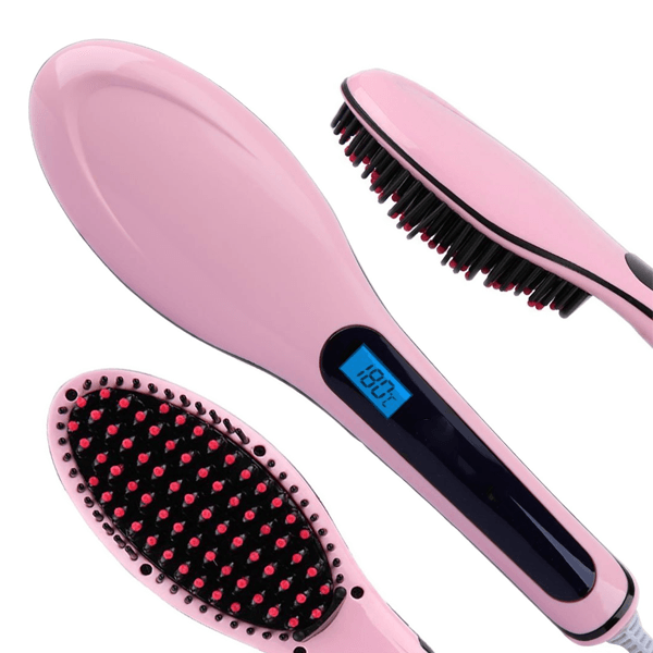 Ceramic Hair Straightener Brush – Fast Heating and Frizz Control-My Makeup Brushset