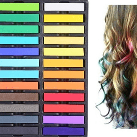 12 Color Hair Chalk Pastels – Temporary Hair Dye Set-My Makeup Brushset