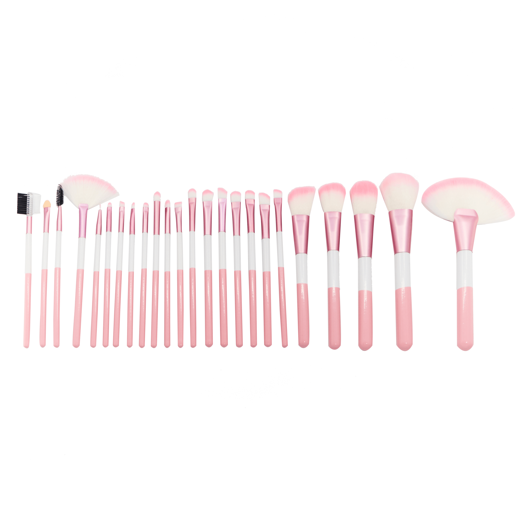 24 Piece Pink White Brush Set – Soft Bristles for Flawless Makeup-My Makeup Brushset
