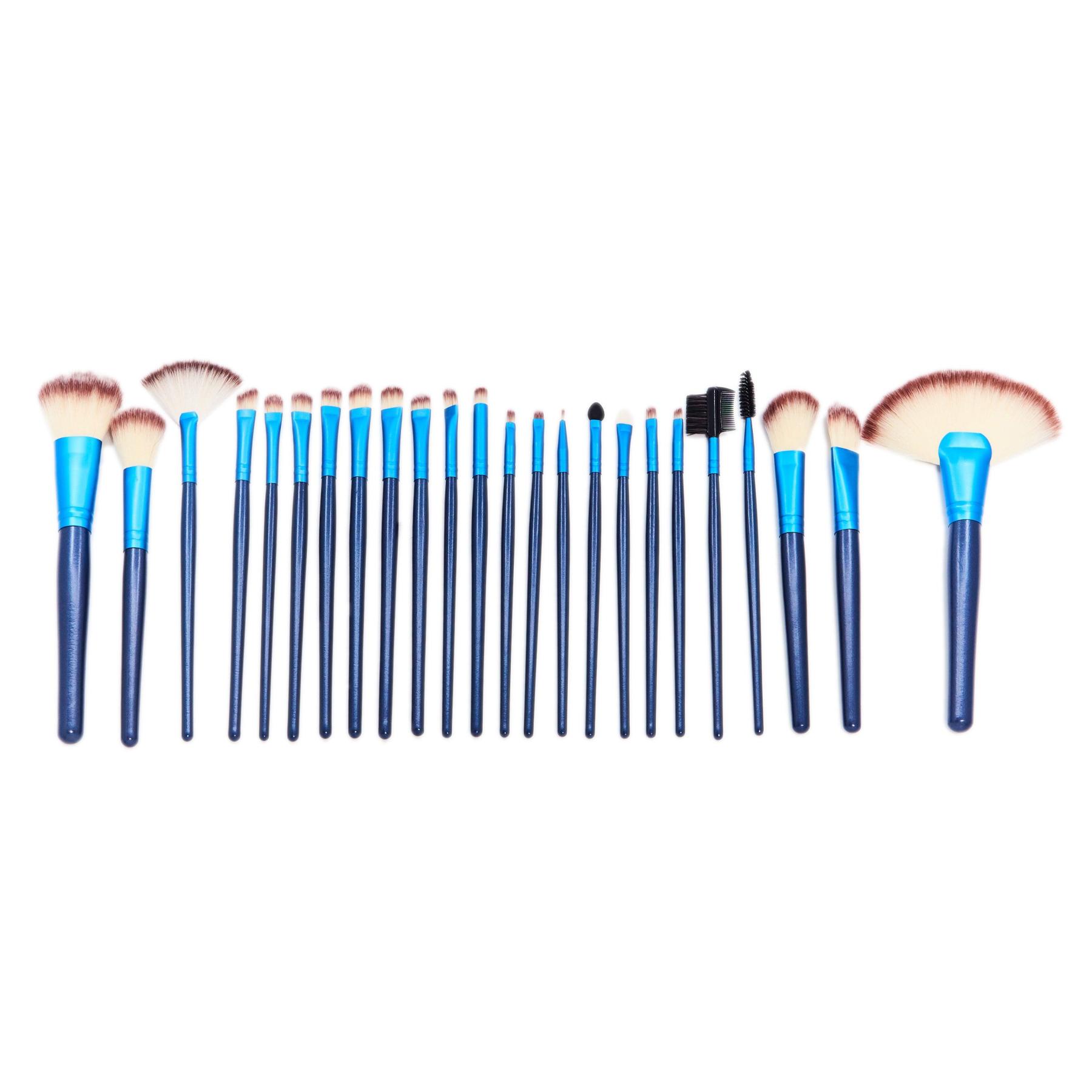24 Piece Ocean Blue Brush Set – Complete Face and Eye Makeup Brushes-My Makeup Brushset
