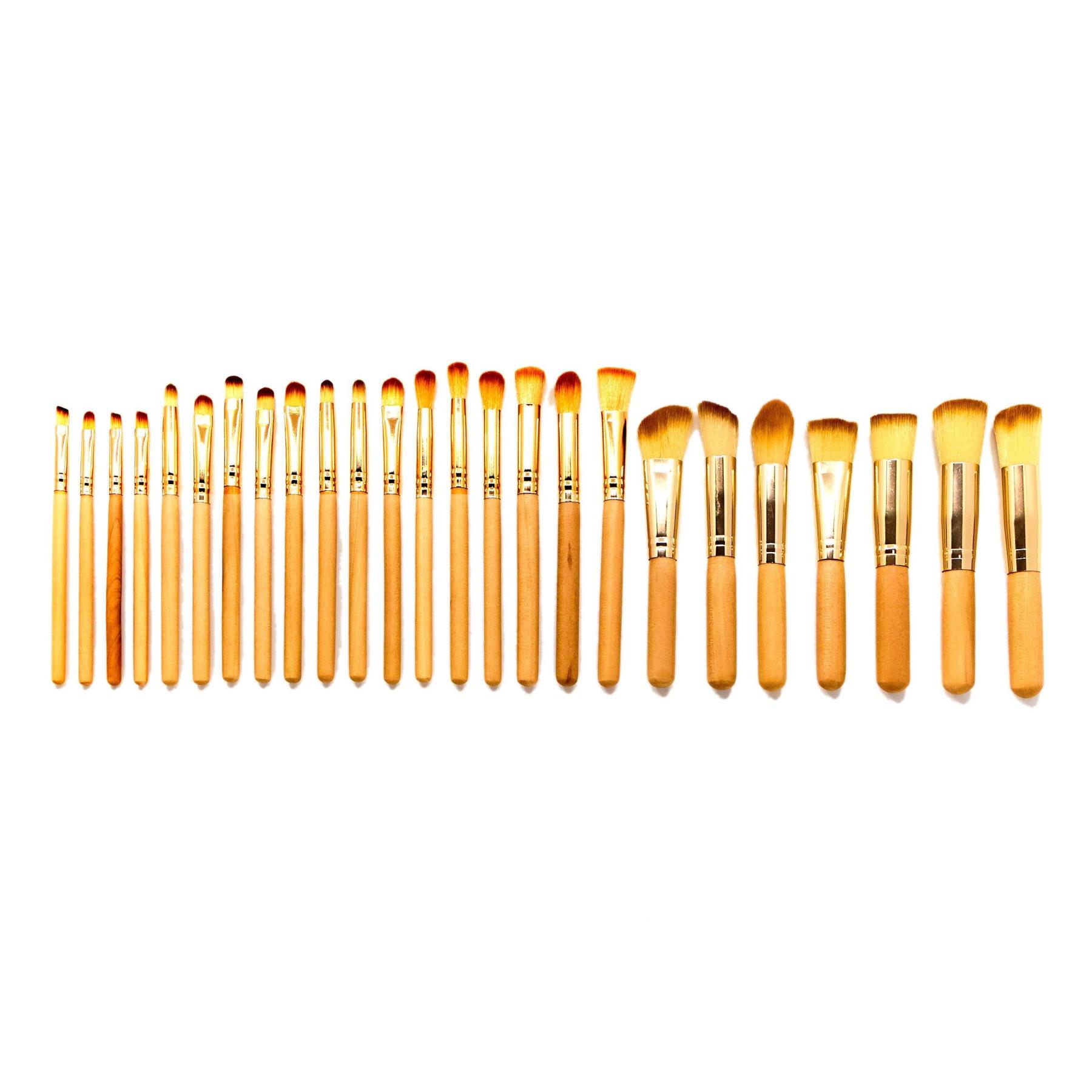 24 Piece Wooden Master Brush Set – Complete Makeup Application-My Makeup Brushset