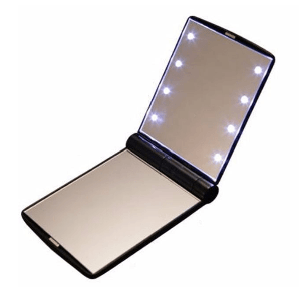 8 LED Light Pocket Mirror - Mirror With Adjustable LED Light-My Makeup Brushset