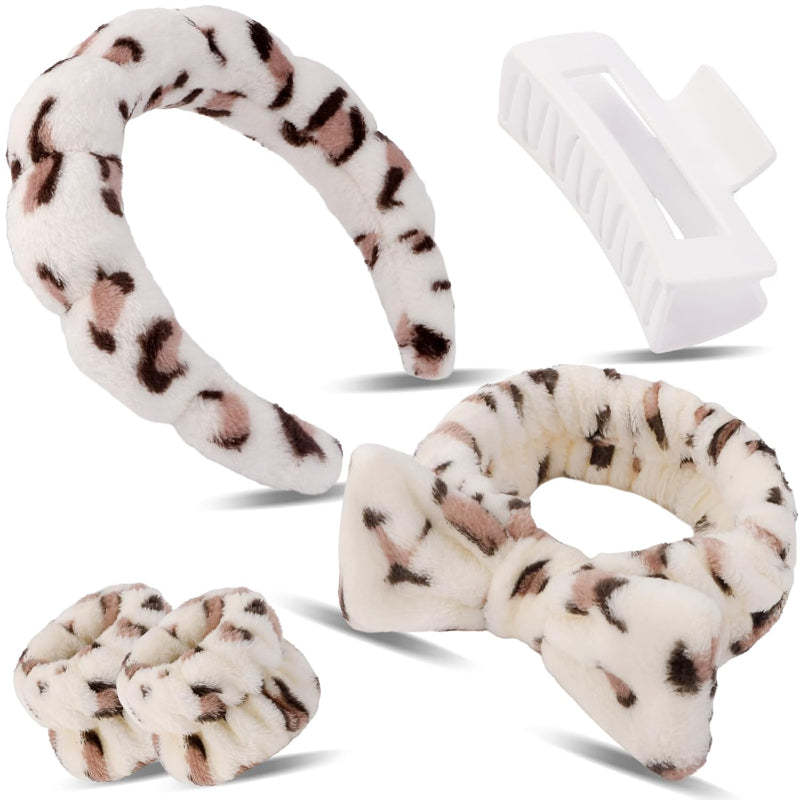 Leopard Spa Accessory Set 4 Pieces For Skincare And Beauty-My Makeup Brushset