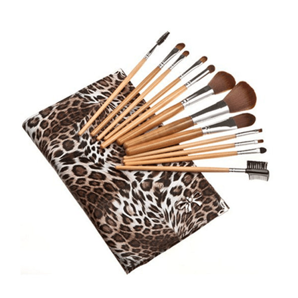 12 Piece Leopard Skin Brush Set – Complete Beauty Tool Kit-My Makeup Brushset