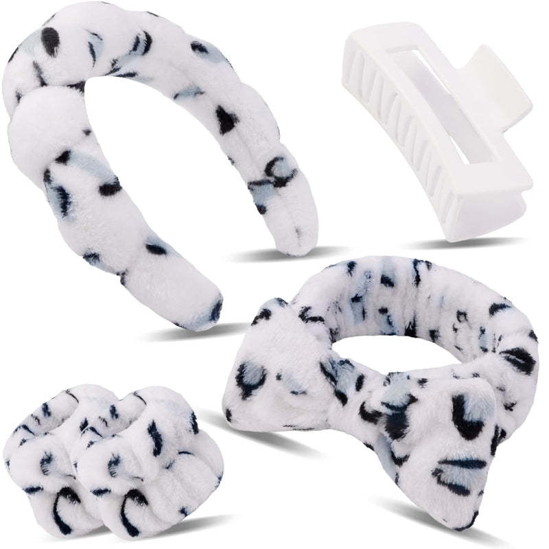 Leopard Spa Accessory Set 4 Pieces For Skincare And Beauty-My Makeup Brushset