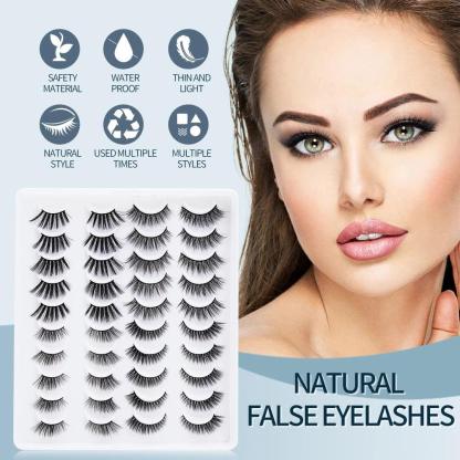 20 Pairs 3D Faux Mink Eyelashes – Wispy, Reusable And Lightweight-My Makeup Brushset