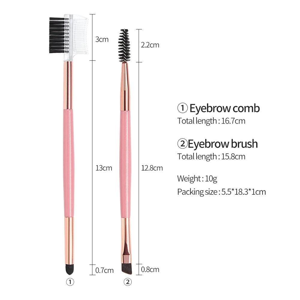 Double Hand Eyebrow Brushes - Grooming Brushes for Precision-My Makeup Brushset