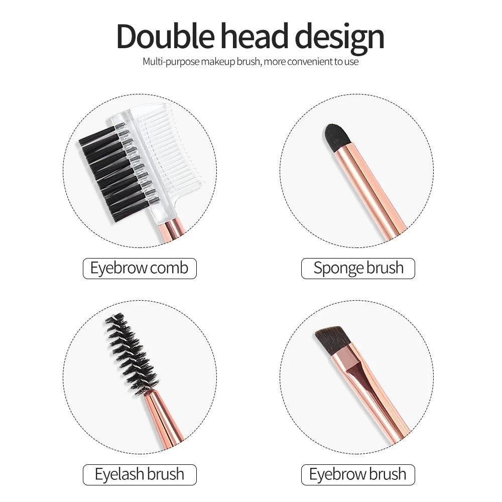 Double Hand Eyebrow Brushes - Grooming Brushes for Precision-My Makeup Brushset