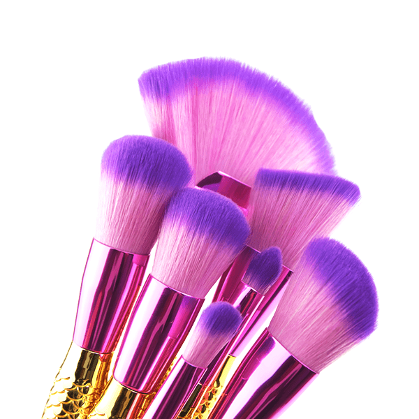 Mermaid Tail Brush Set – 7 Piece Professional Makeup Brushes-My Makeup Brushset