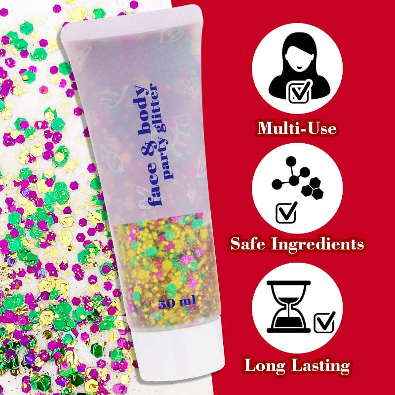 Multi Occasion Party Glitter Gel for Events and Celebrations-My Makeup Brushset