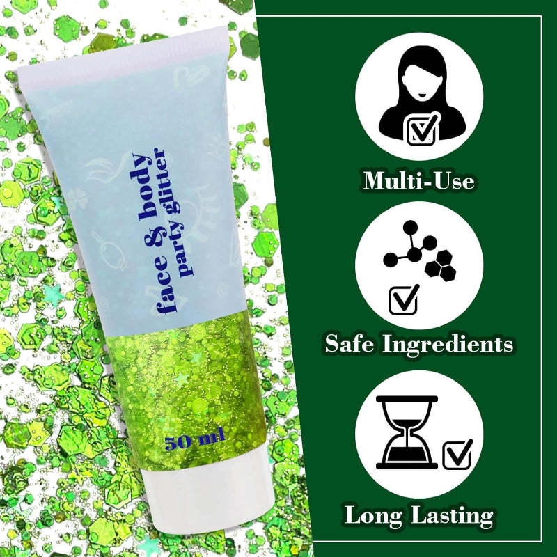 Multipurpose Party Glitter Gel for Festivals and Celebrations-My Makeup Brushset