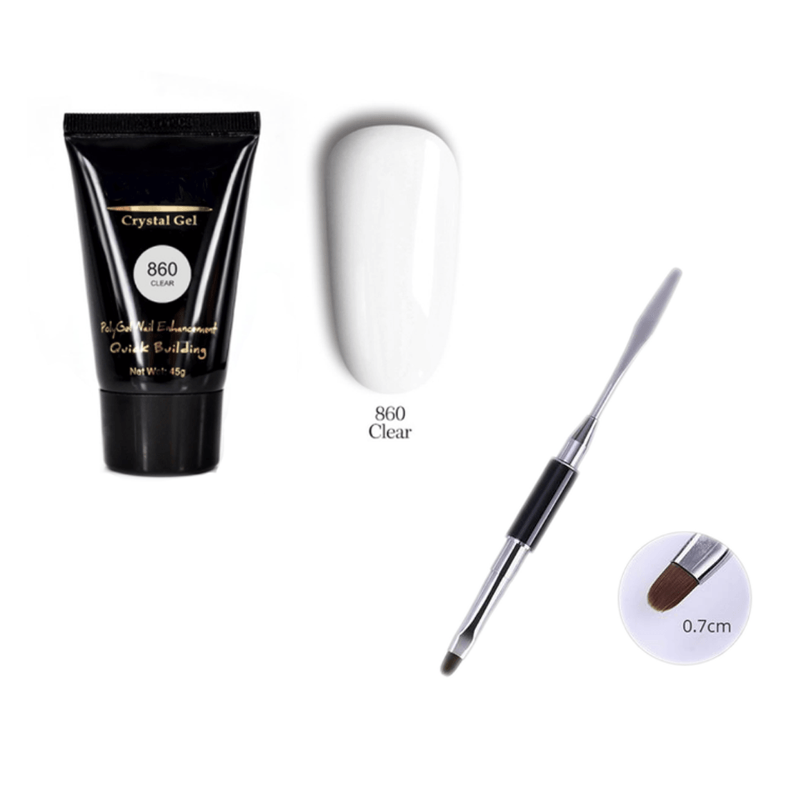 Poly Gel Nail Kit With Tool And Brush - 2-3 Weeks Chip-Free Wear-My Makeup Brushset
