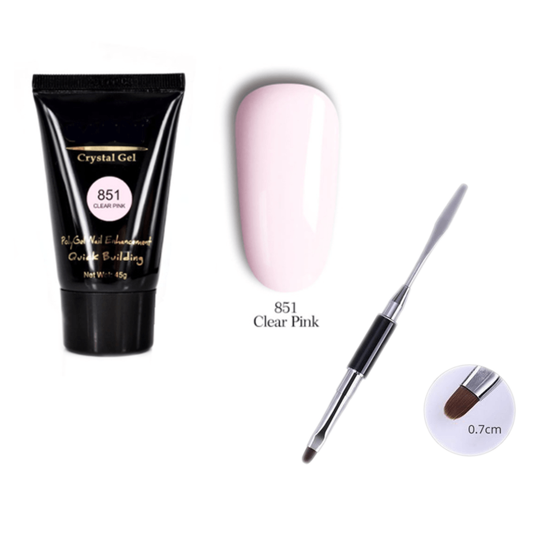 Poly Gel Nail Kit With Tool And Brush - 2-3 Weeks Chip-Free Wear-My Makeup Brushset