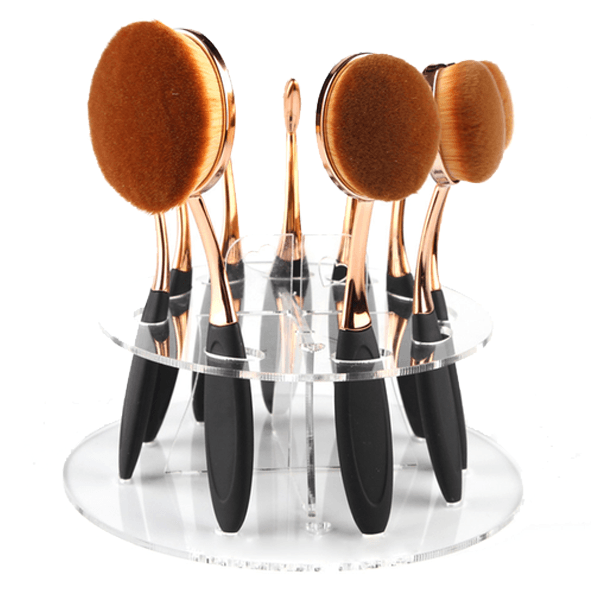 Oval Brush Set Holder – Sleek and Functional Storage Solution-My Makeup Brushset