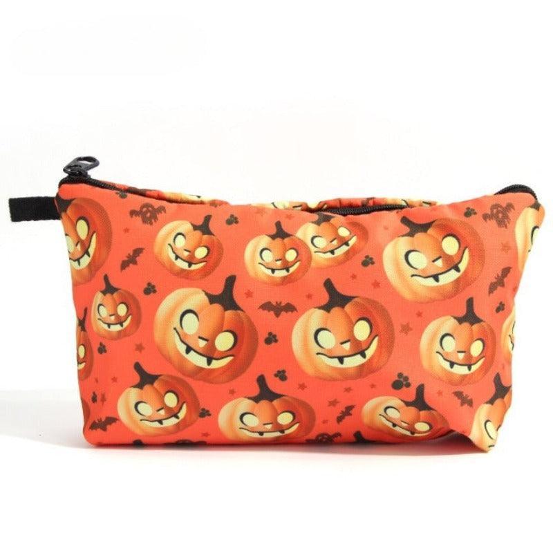 Pumpkin Makeup Organizer – Halloween Stylish PU Bag-My Makeup Brushset