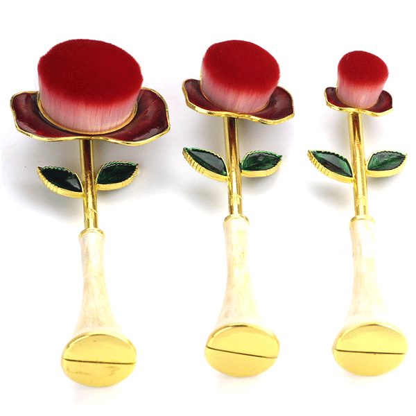 Rose Beauty Flawless Oval Brush Set - Perfect Coverage-My Makeup Brushset