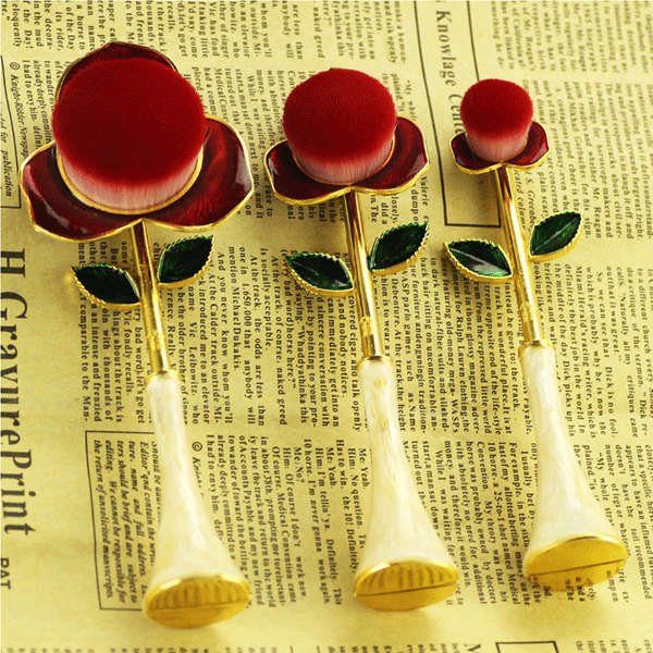 Rose Beauty Flawless Oval Brush Set - Perfect Coverage-My Makeup Brushset