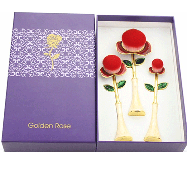 Rose Beauty Flawless Oval Brush Set - Perfect Coverage-My Makeup Brushset