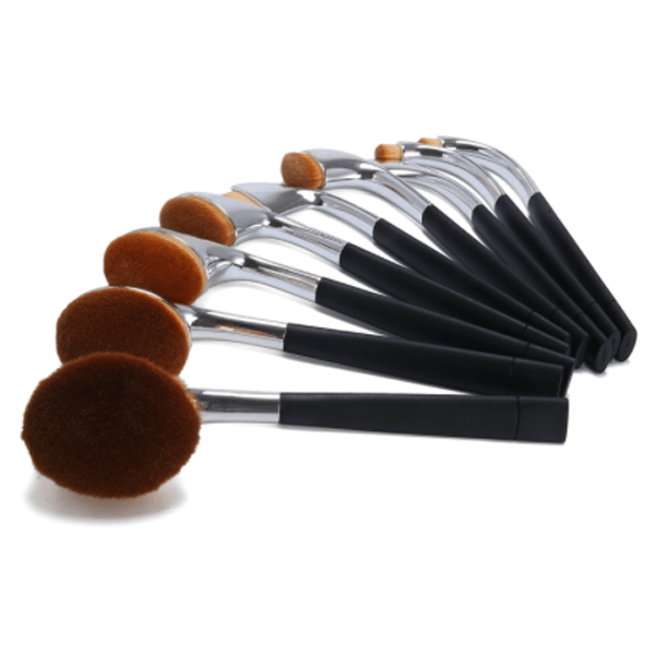 9 Piece High Shine Oval Brush Set - Synthetic Bristles For Makeup-My Makeup Brushset