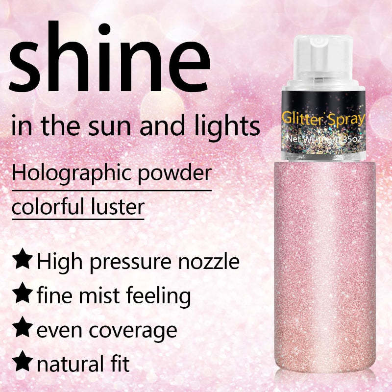 Shimmer Glitter Spray For Hair And Body Styling And Events-My Makeup Brushset