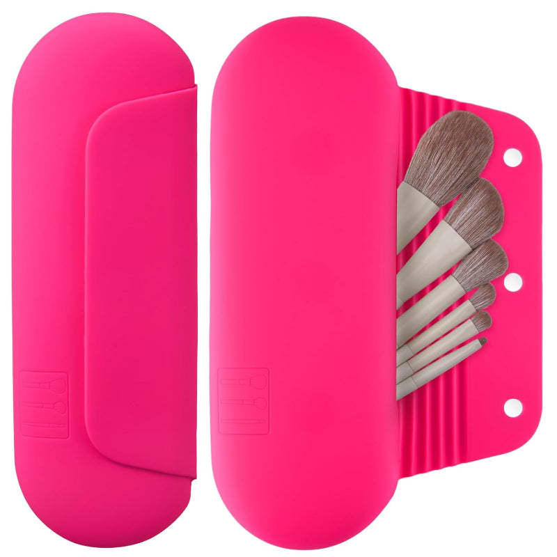 Silicone Brush Holder Travel Friendly with Magnetic Closure-My Makeup Brushset
