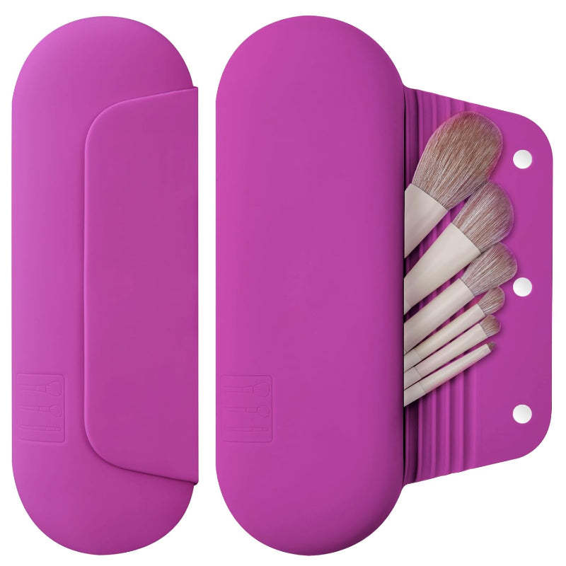 Silicone Brush Holder Travel Friendly with Magnetic Closure-My Makeup Brushset