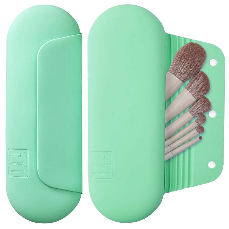 Silicone Brush Holder Travel Friendly with Magnetic Closure-My Makeup Brushset