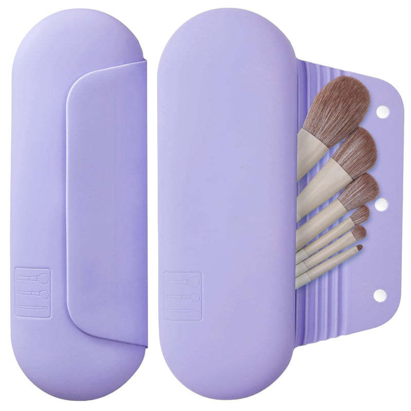 Silicone Brush Holder Travel Friendly with Magnetic Closure-My Makeup Brushset