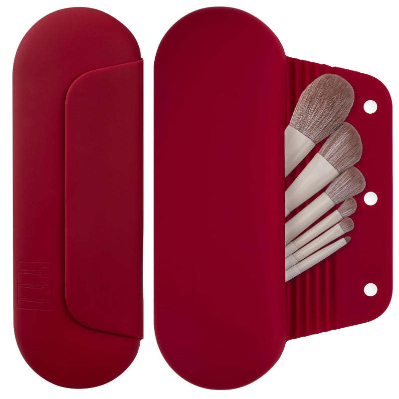 Silicone Brush Holder Travel Friendly with Magnetic Closure-My Makeup Brushset