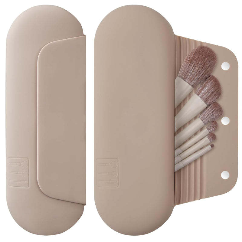 Silicone Brush Holder Travel Friendly with Magnetic Closure-My Makeup Brushset