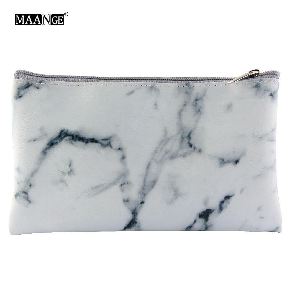 Marbling PU Leather Makeup Bag – Stylish And Functional Organizer-My Makeup Brushset