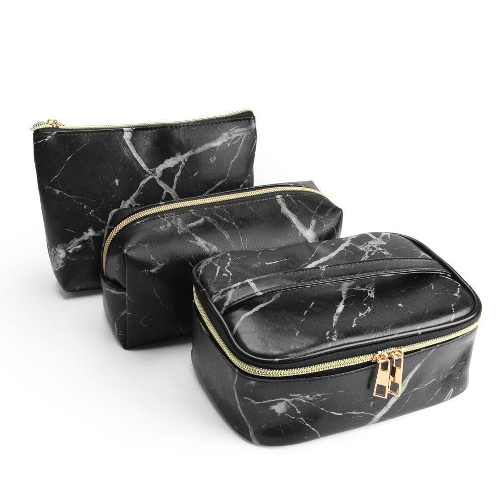 Marble Cosmetic Bag Set - Stylish Travel Makeup Organizer-My Makeup Brushset