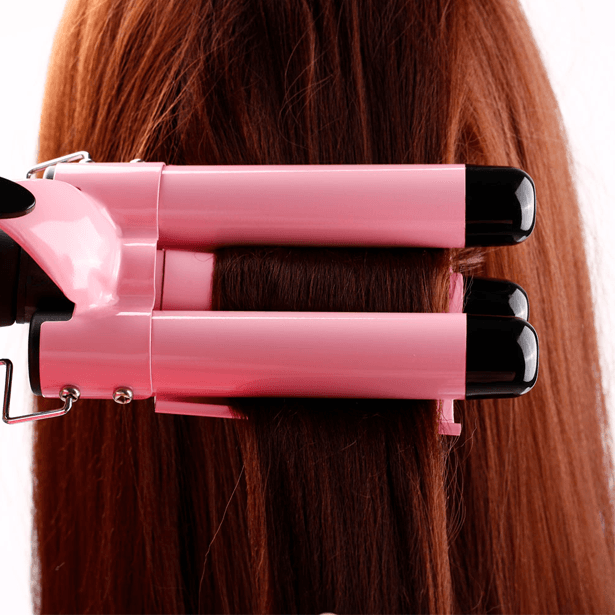 LCD Display Triple Curling Iron – Quick Styling for Lasting Waves-My Makeup Brushset