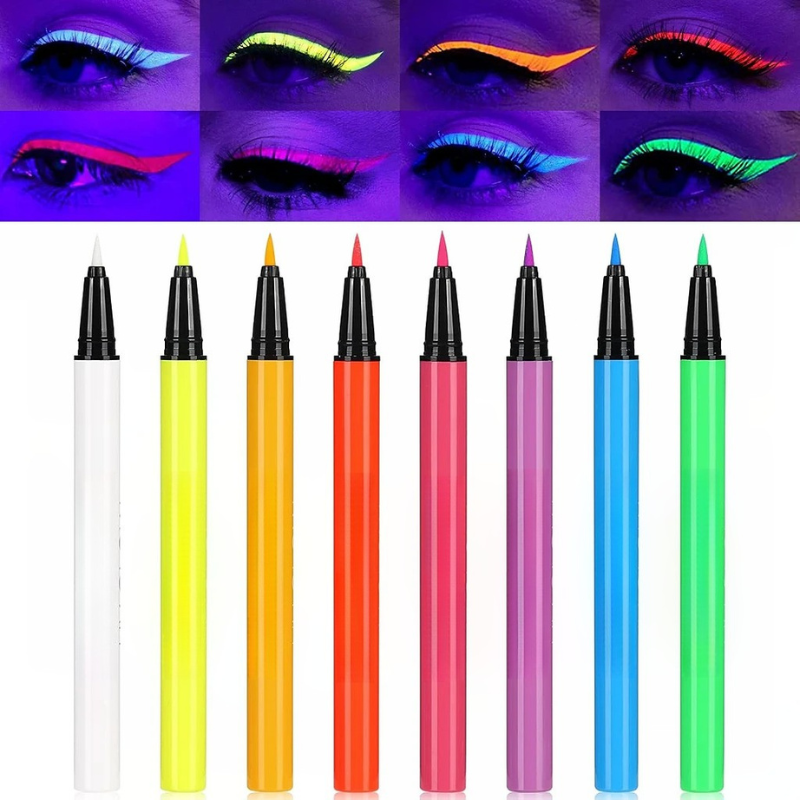 UV Neon Eyeliner Set Sparkling Liquid For Bold Eye Makeup-My Makeup Brushset