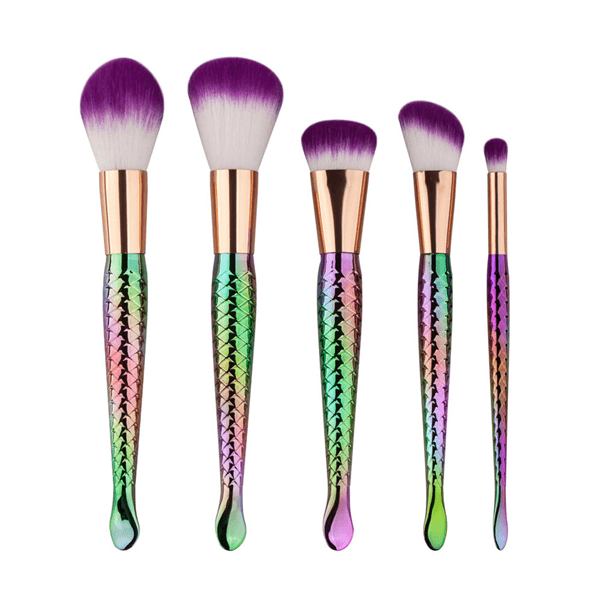 Rainbow Mermaid Brush Set – Vibrant and Flawless Makeup Application-My Makeup Brushset