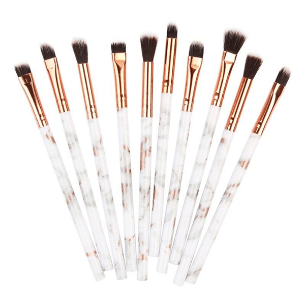 10 Piece Marble Makeup Brush Set - Versatile Brushes-My Makeup Brushset