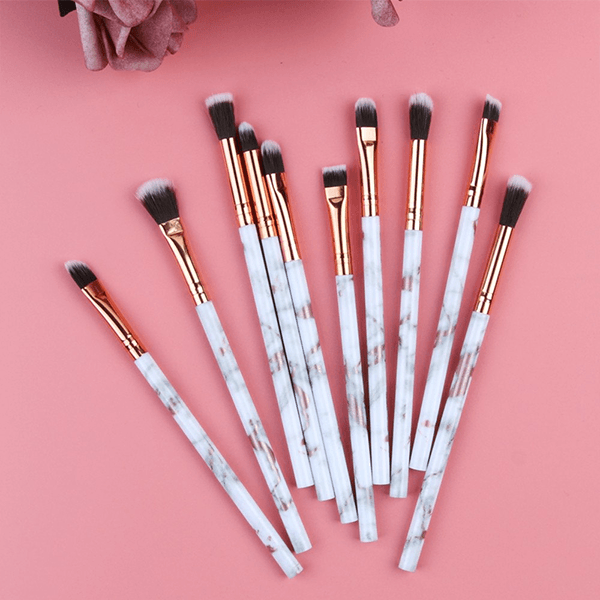 10 Piece Marble Makeup Brush Set - Versatile Brushes-My Makeup Brushset