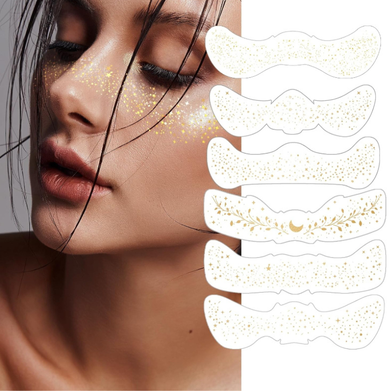 Glitter Makeup Patches 6 Piece Set for Festivals and Parties-My Makeup Brushset