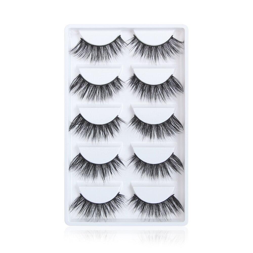 Voluminous 3D Mink Eyelashes - 5 Pair Easy to apply lashes-My Makeup Brushset