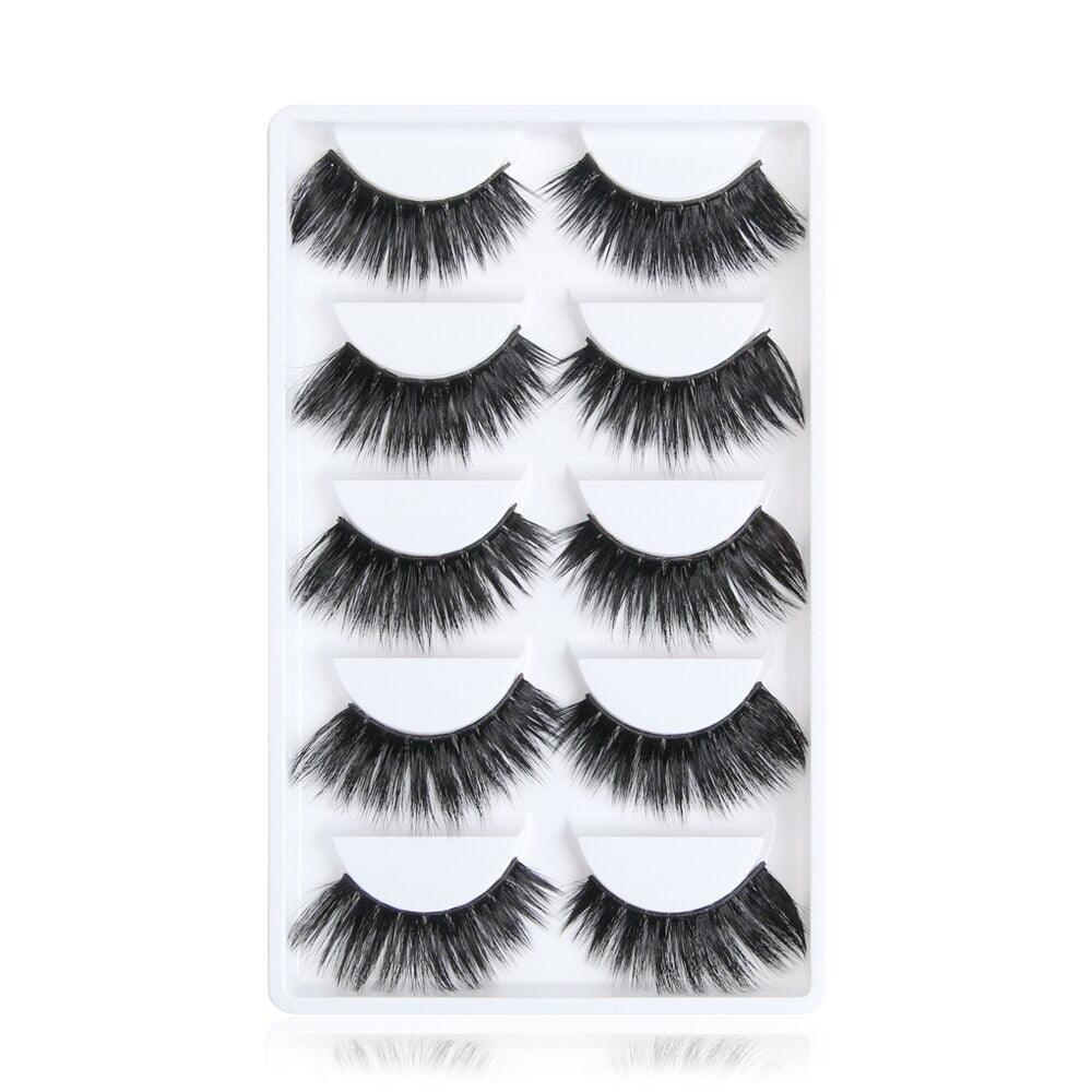 Voluminous 3D Mink Eyelashes - 5 Pair Easy to apply lashes-My Makeup Brushset