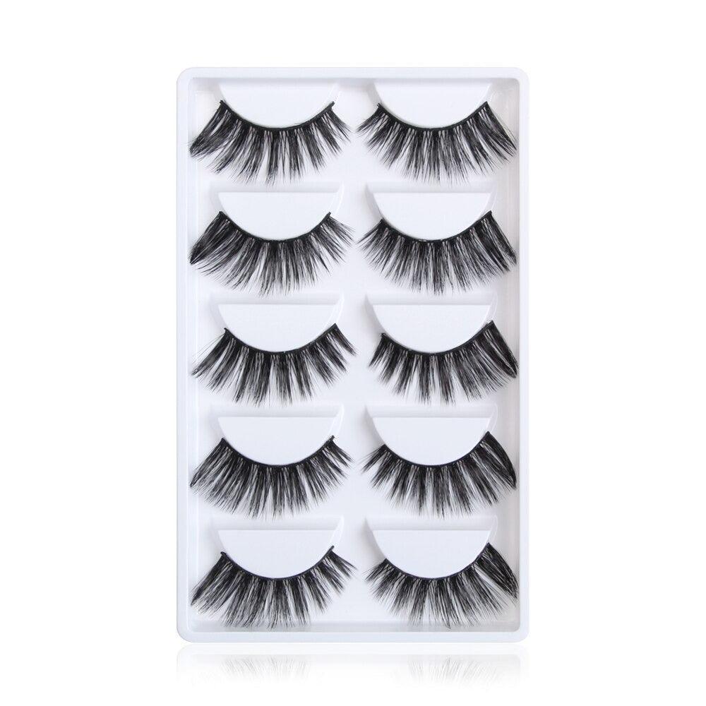 Voluminous 3D Mink Eyelashes - 5 Pair Easy to apply lashes-My Makeup Brushset
